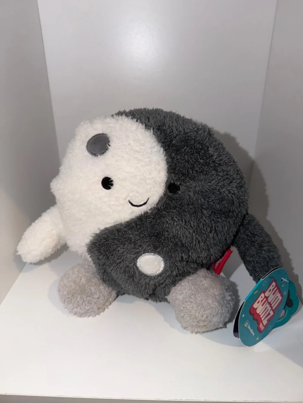 Yin Yang Plush Small Pet Toy - Gray & White